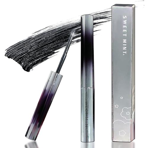 Sept-Mascara Noir Résistant À L'eau Avec Applicateur Iron Eye - Brosse Telescopic Pour Cils Naturels Sans Grumeaux, Volume Et Longueur Extra Pour Cils Supérieurs Inférieurs, Noir Profond Étincelant 