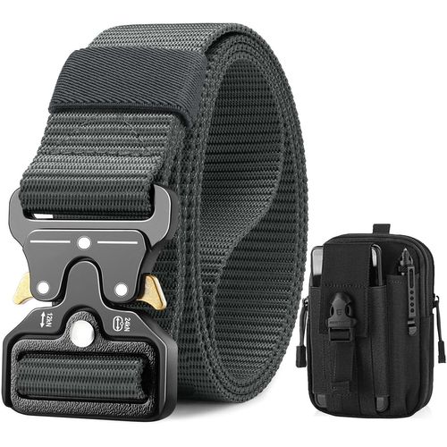 Tzf-Ceinture Tactique, 3.8 Cm Ceinture De Travail Militaire, Boucle En Métal À Dégagement Rapide, Offerte Avec Sac Tactique Molle