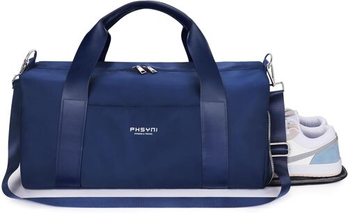 acdsgd-19 Pouces Sac De Sport Homme,Sac De Voyage Homme,avec Compartiment À Chaussures Et Poche Imperméable,pour Les Voyages, La Danse, Sportives Sac D'entraînement (La Marine,49x20x25 CM,25L)