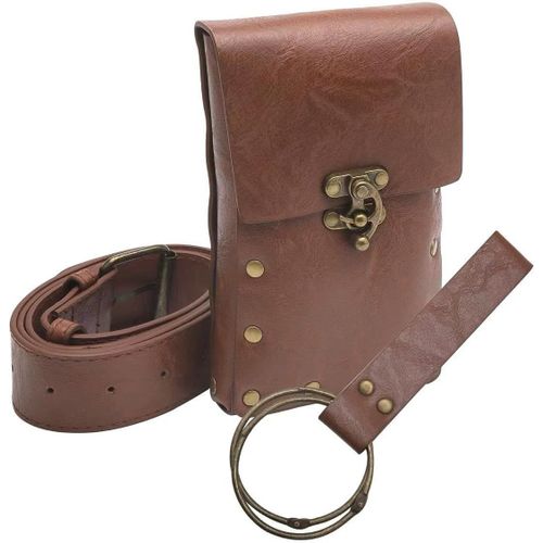 Sjzg-Medieval Sac Ceinture Brun Femme Medieval Femme Accessoires Préférés Ceinture Medievale Femme Convient Pour La Renaissance Cosplay