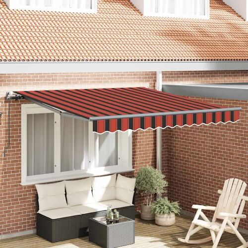 Vidaxl Auvent Rétractable Orange Et Marron 350 X 250 Cm Tissu