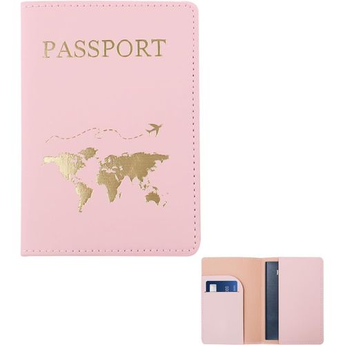 TIANYI-Protege Passeport, Pochette Passeport pour Hommes et Femmes, Porte Passeport en Cuir PU Fonctionnel Multiples, Portefeuille Passeport Voyage Accessoires Organisateur de Documents (Rose)