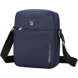 KALANKA-Sacoche Homme Bandouliere Petite Sacoche Pochette Mini Cartable Besace pour les Loisirs Vacances Excursion Marche Randonnée (Bleu marine)