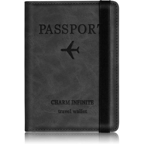 ERSAN-Protege Passeport Francais, Protege Passeport mit RFID-Blocker, Pochette Passeport Cuir Artificiel,Voyage Accessoires Passeport éTui,Carte de CréDit, Carte Bancaire, Argent, Passport Cover