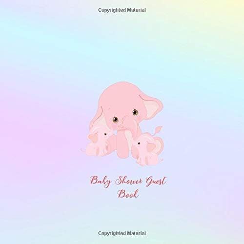 Baby Shower Guest Book: Perfect Baby Shower And Christening Guest Book - Happy Memory Record - Bonus Gift Log & Thank You List - Pretty Framed Photo Pages - Pink Elephant-Holographic Cover