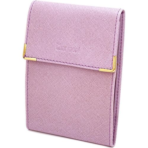 CAUC-- étui Pochette Porte chéquier Longue Pliant - Talon à Gauche - 3 emplacements Carte bancaire - 3 Plis - Compact - en Cuir Vachette - 10,5 cm X 14,5 cm (ZSF Violet)
