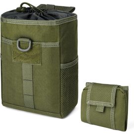 SJZG-Molle Sac Banane Militaire Pliable, Imperméable Pochette Réglable Extérieure Tactique Pouch, Pochette À Benne Mollee, Pour L'Extérieur, Randonnée, Camping, Chasse, Vert