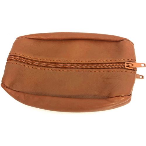 NSIECD-- Portefeuille Homme - Top qualité - Fermeture éclaire - Porte-Monnaie - Cuir véritable - pour Poches Pantalon ou Veste (Camel (Grand))
