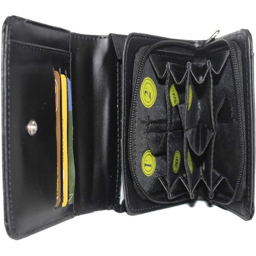 CAUC-- Porte Monnaie trieur + Compartiment Billets - 8 Compartiments séparés - Porte Monnaie Euro - Porte Monnaie Femme ou Homme - Qualité supérieur - idée Cadeau (Noir 1)