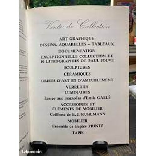 Catalogue Ventes Aux Enchères 17 Mars 1989 Art Nouveau - Art Déco 10 Lithographies De Paul Jouve Sculptures Céramiques Verreries Luminaires