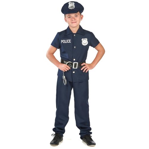 Déguisement Policier À Manches Courtes Enfant - Taille: L 10-12 Ans (130-140 Cm)