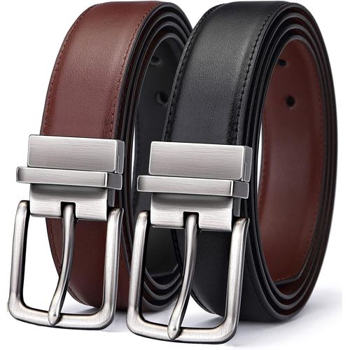 Men's Reversible Leather Belt,31 Mm,One Colour Reversing Belt,Fitted Size.[E617]