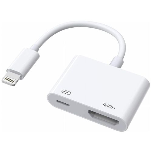 ChicSlick-[Certifié Apple Mfi] Adaptateur Lightning Vers Hdmi Pour Iphone Vers Tv, Adaptateur Av Numérique 1080P Câble D'Écran De Synchronisation Pour Iphone 14 13 12 11 Xs Xr Vers Moniteur [X393]