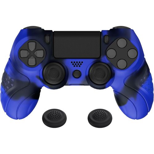 Protection Pour Ps4 Coque Manette,Housse Silicone Avec Capuchon Joystick Pour Ps4 Slim Pro Controller Skin Cover-Bleu&noir,Guardian Edition