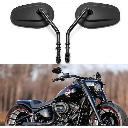 Rétroviseurs De Moto Noirs De 8 Mm, Aile De Guidon Pour Dyna Super Glide Street Glide Road Glide Softail A129