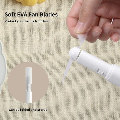 Mini ventilateur personnel portable alimenté par piles AA pour femmes et enfants, idéal pour le camping, les voyages ou le bureau