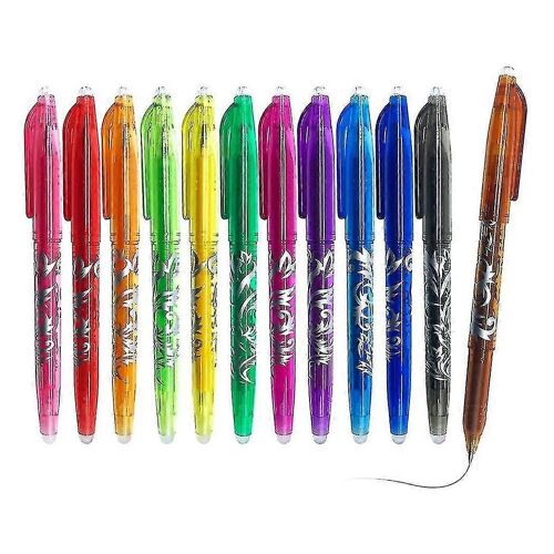 Stylos À Bille Effaçables À Gel - 12 Pièces, Effaçables À Chaud, Pointe Fine De 0,5 Mm, Pour Enfants, Étudiants Et Adultes