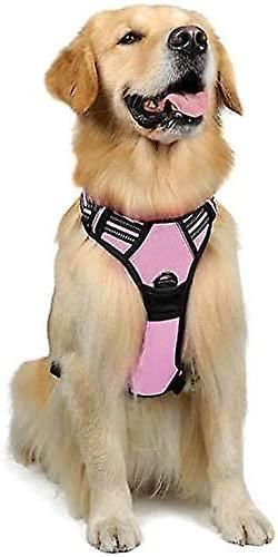 Harnais Réfléchissant Rose Pour Chien, Gilet Réglable Pour Grands Chiens, Crochet De Laisse Avant Pour Randonnées En Voiture, Style Américain