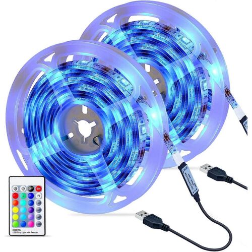 Bande Led [2 X 3m], Bande Led Étanche 5050 Rgb Avec Télécommande Ir, 16 Couleurs Et 4 Modes D'éclairage