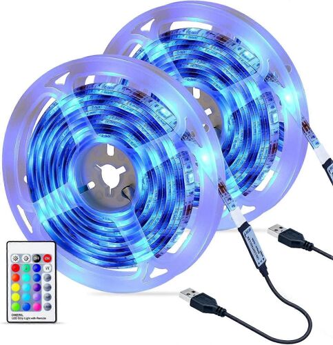 Bande Led [2 X 3m], Bande Led Étanche 5050 Rgb Avec Télécommande Ir, 16 Couleurs Et 4 Modes D'éclairage