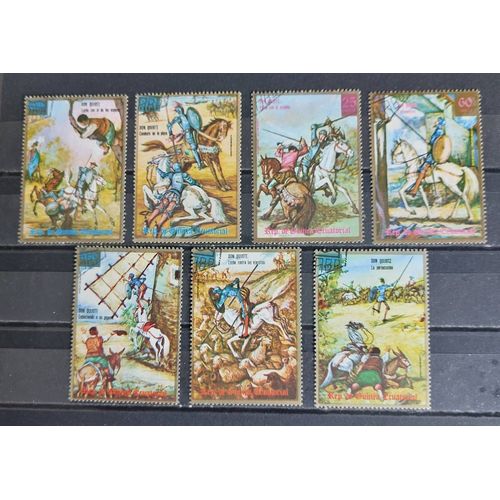 Timbres Guinée Chevaliers Don Quichotte Soldats