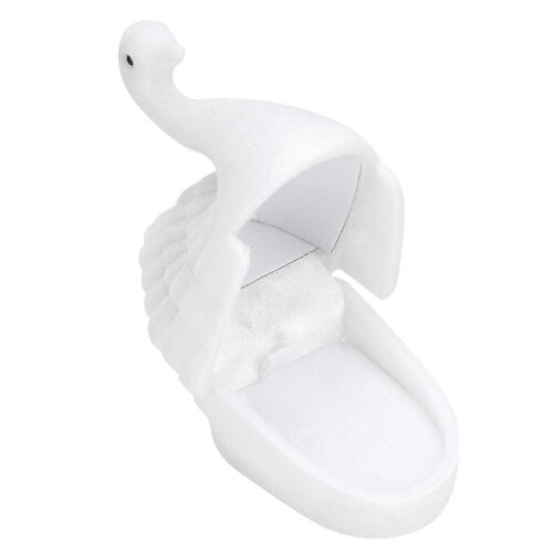 Boîte à bijoux cygne blanc - flocage à l'intérieur rétro petite boîte de boucle d'oreille portable exquise pour cadeaux