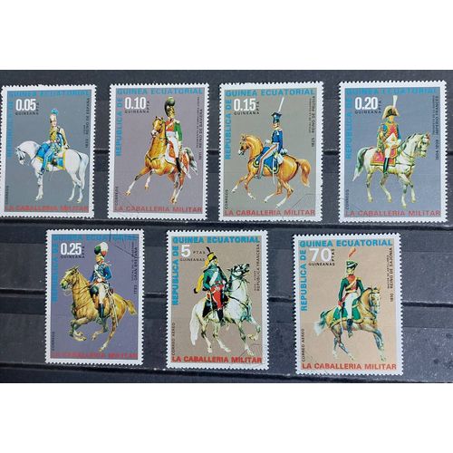 Timbres Guinée Chevaliers Soldats Cavalerie Militaire