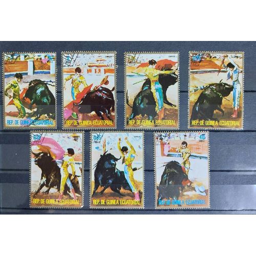 Timbres Guinée Taureaux Toréador Corrida