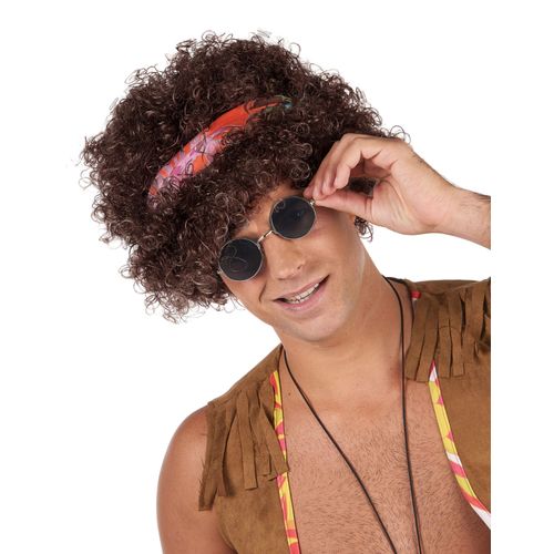 Perruque Afro Hippie Brune - 130 G