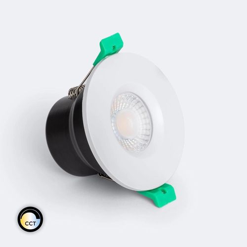 Spot Downlight Ignifuge Led 5-8w Rond Dimmable Ip65 Coupe Ø 65 Mm Solid Design Blanc Sélectionnable (Neutre-Froid)