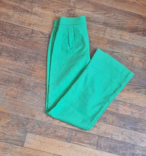 Pantalon Femme Évasé Vert Zara Taille 36 S