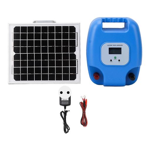 Clôture Électrique Étanche 100-240 V, 8 000 Mah, 3-10 Km, Haute Tension, Avec Panneau Solaire, Pour Élevage, Prise Ue