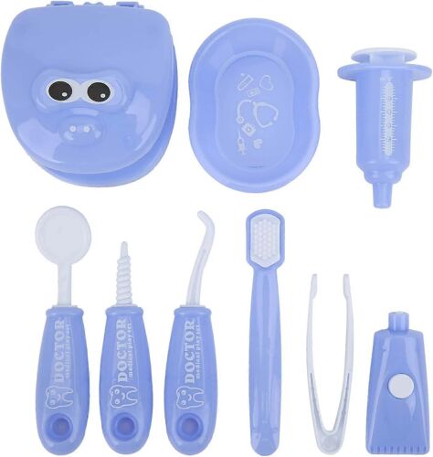 Lot de 9 outils de dentiste pour enfants, jeu de simulation de dentiste, modèle de dent, jouet éducatif (violet)