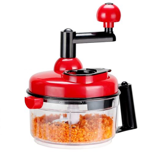Hachoir à oignons - Robot culinaire à manivelle avec séparateur d'?ufs pour hacher poivrons, légumes, noix, fruits et salades