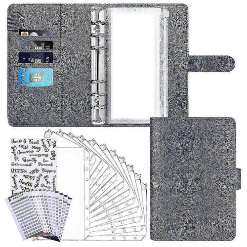 Classeur Budgétaire Avec Enveloppes Zippées, Enveloppe Pour Espèces Avec 8 Pochettes Transparentes, 6 Avec 2 Étiquettes Autocollantes