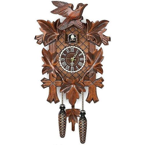 Horloge à coucou murale en bois de style nordique rétro de la Forêt-Noire allemande - CL303