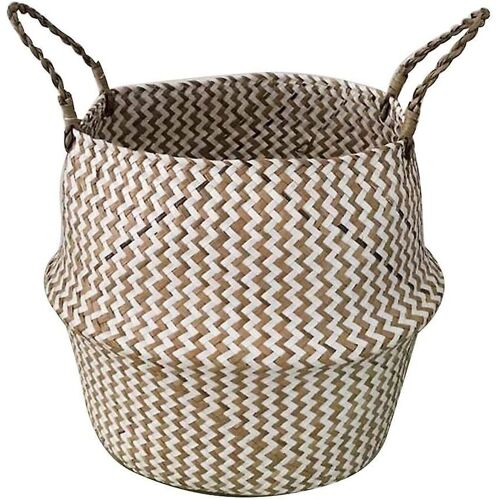 Panier en jonc de mer tressé, panier à fleurs tressé, panier à linge en osier naturel
