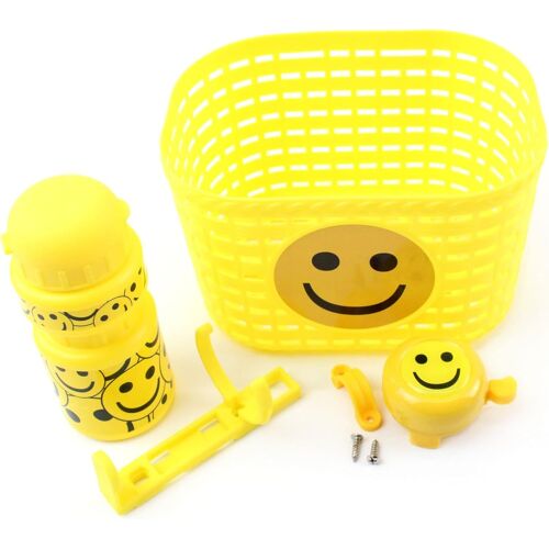 Unisexe - Bébé Smile Kit D'accessoires Pour Vélo Enfant - Panier Cloche - Gourde - Jaune