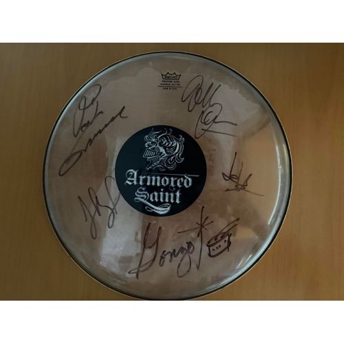 Armored Saint Drumhead Signed By The Band