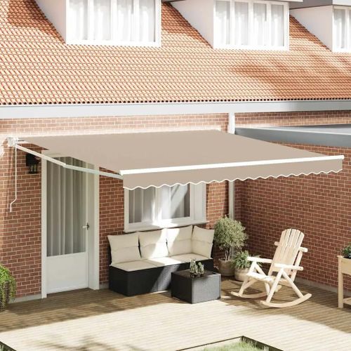 Vidaxl Auvent Rétractable Beige 400 × 300 Cm Polyester