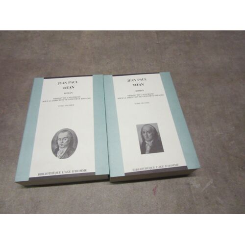 2 Vol Jean Paul Richter Titan Editions Age D Homme