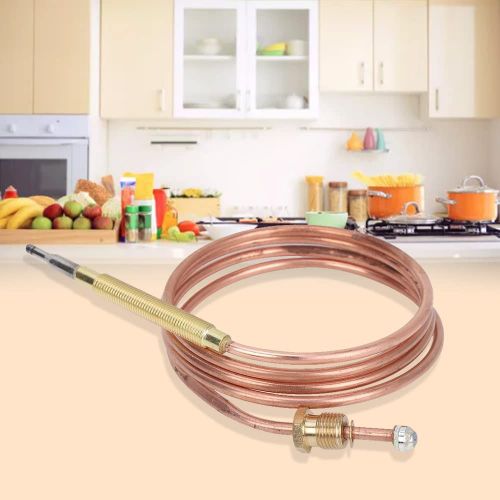SUBZONAL-Thermocouple à Gaz, 90cm Dispositif de Sécurité de Thermocouple de Cheminée Kit de Remplacement pour Foyer à Cuisinière avec Écrous pour Four Barbecue Chaudière Accessoires de Gril
