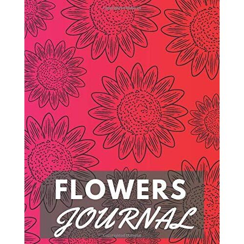 Flowers Journal: 8x10 Lined: Series Notebooks - Rainbow Clouds - Organizer- 100 Pages - Minimalist Cover - Great Gift - Lilac Purple - Writing And Drawing - School Home Writing Notes - Colorfull - Com
