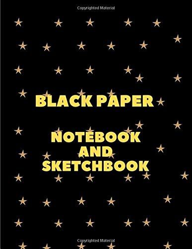 Black Paper Notebook And Sketchbook: Black Paper Sketchbook And Notebook 8.5x11 With Lined For Gel Pens ( Design No 1 )