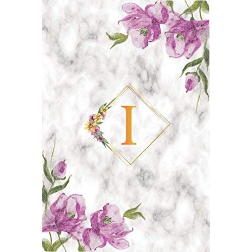 I: Cute Initial Monogram Letter I College Ruled Notebook. Pretty Personalized Medium Lined Journal & Diary For Writing & Note Taking.