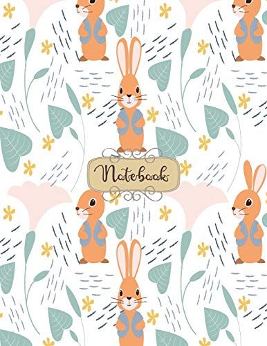 Notebook: Cute Boy Cute Rabbit Notebook For Boys And Lined Pages, Extra Large (8.5 X 11) Inches, 110 Pages, White Paper (Notebook And Journal)
