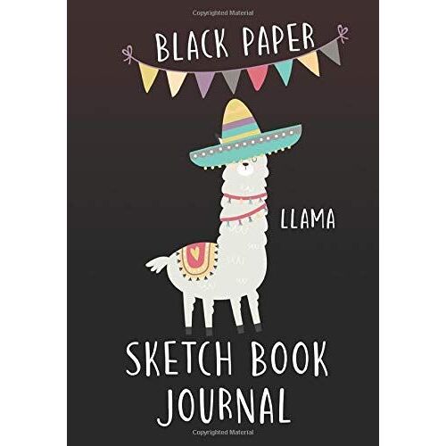 Sketch Book Black Paper Llama: Black Sketch Paper Pad | Sketchbook Journal Book For Girls (Black Paper Sketch Book)