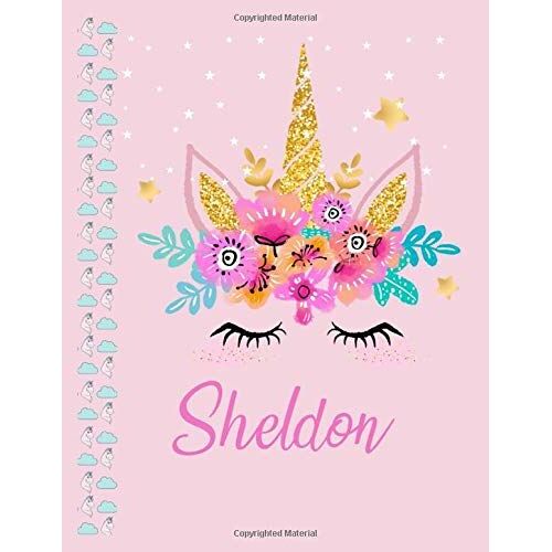 Sheldon: Sheldon Personalized Name Sketchbook Drawing Paper Sheet Notebook Without Line Journal With Name On Cover 109 Marble Size 8.5inch X 11inch Girl Boy Men Or Women Happy Birthday Gift Or Friends