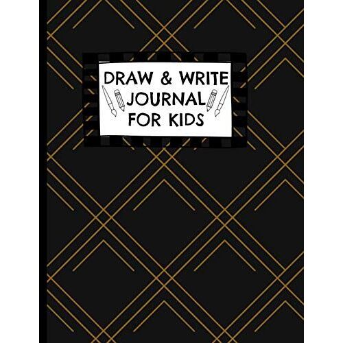 Draw & Write Journal For Kids: Creative Writing Primary Wide Ruled Storybook Paper For 3rd Through 5th Grade - Creative Writing Notebook, Storybook, Short Story Authors - Cute Black Geometric Pattern