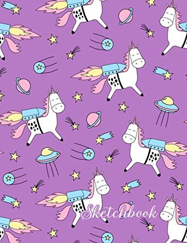 Sketchbook: Cute Unicorn Kawaii Sketchbook For Girls 8.5"X11" Blank Paper For Drawing, Doodling Or Learning To Draw/Vol-05